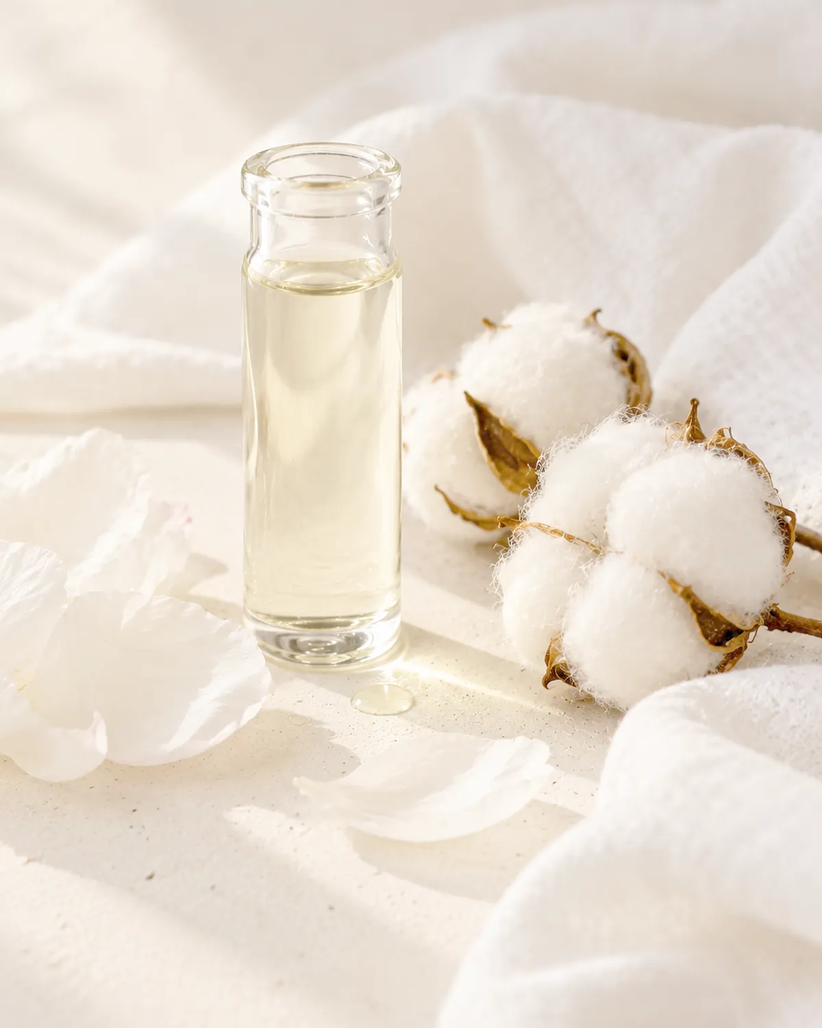 Clean skin musks fragrance mood: White musk, Ambrette, Peony