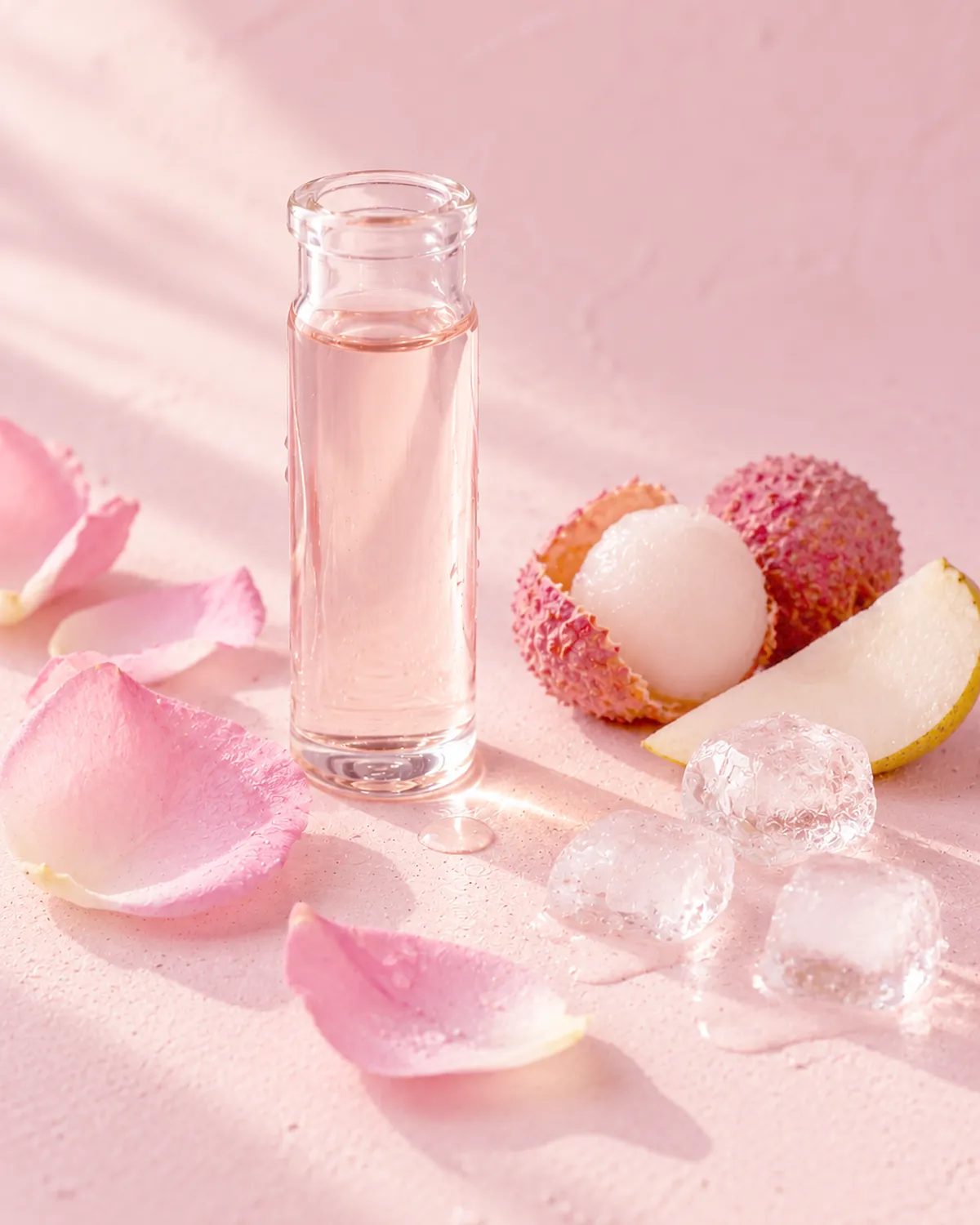 New-age florals fragrance mood: Rose, Lychee, Pear blossom